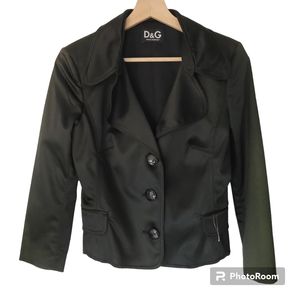 Dolce & Gabbana D&G  Evening Classic Blazer Black Size XS Petite 42 Flawed*